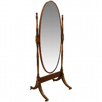 Late Georgian Oval Cheval Mirror