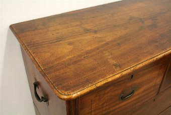 Antique Early Victorian Camphor Wood Military Chest