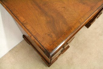 Antique George II Style Figured Walnut Pedestal Desk