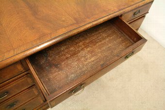 Antique George II Style Figured Walnut Pedestal Desk