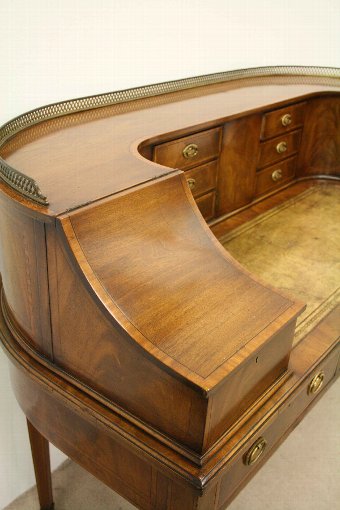 Antique  Edwardian Figured Mahogany Carlton House Desk