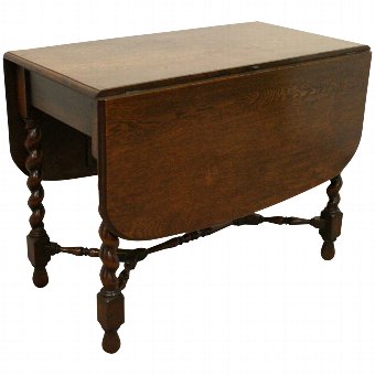 Jacobean Style Solid Oak Drop Leaf Dining Table
