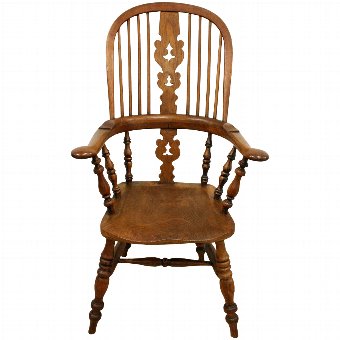 Antique Mid Victorian Elm Windsor Chair