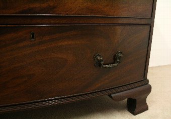 Antique George III Style Bow Front Mahogany Chest of Drawers