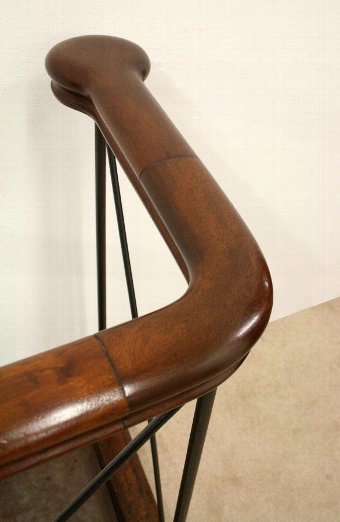 Antique Victorian Mahogany and Steel Fender