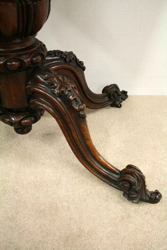 Antique Mid Victorian Burr Walnut Serpentine Card Table