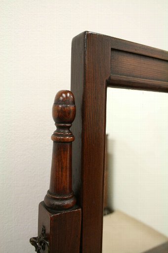 Antique Arts & Crafts Stained Pine Dressing Mirror