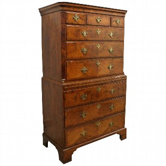 Early George II Walnut Chest on Chest