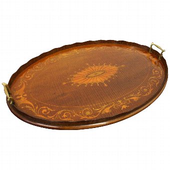 Sheraton Style Oval Mahogany Tray