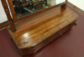 Antique Early Victorian Mahogany Toilet Mirror