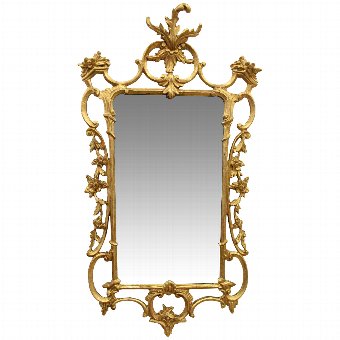 George III Style Carved Giltwood Wall Mirror
