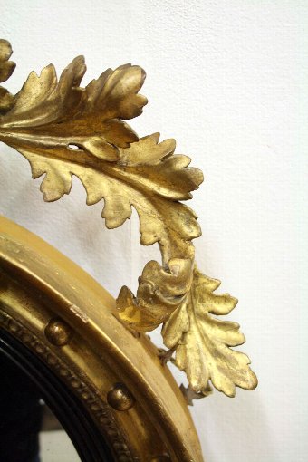 Antique A Pair of Regency Giltwood Convex Mirrors