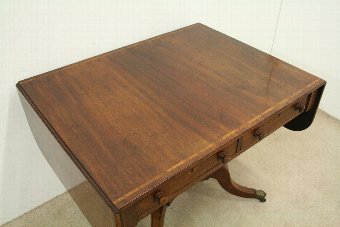 Antique Scottish Mahogany Inlaid Sofa Table