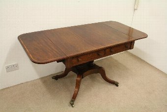 Antique Scottish Mahogany Inlaid Sofa Table