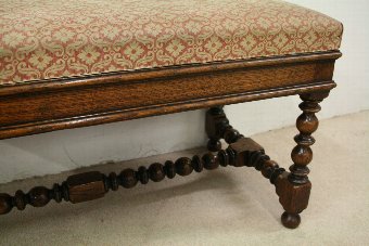 Antique Jacobean Style Duet Stool