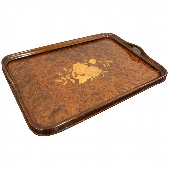 Amboyna and Satinwood Inlay Tray