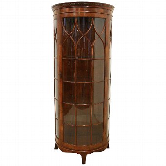 Walnut Bow Front Display Cabinet