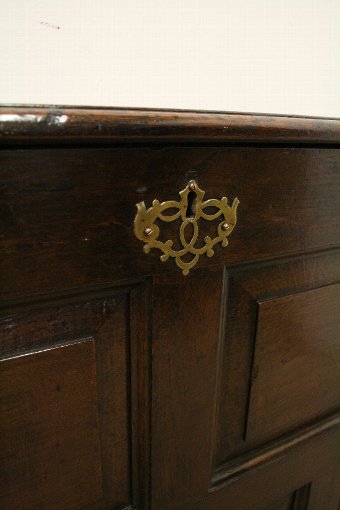 Antique Panel Fronted Oak Chest 
