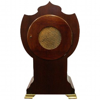 Antique Mahogany Inlaid Art Nouveau Mantle Clock