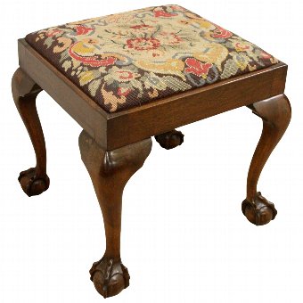 George II Style Mahogany Ball and Claw Stool