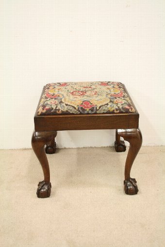 Antique  George II Style Mahogany Ball and Claw Stool