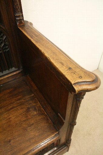 Antique Gothic Monks Bench