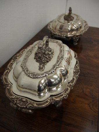 Antique Silver Plated Entrée Dishes