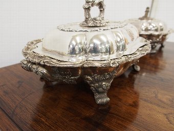 Antique Silver Plated Entrée Dishes