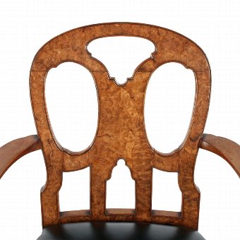 Antique Early Georgian Style Burr Walnut Armchair