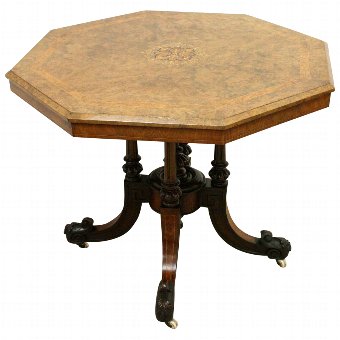 Victorian Walnut, Burr Walnut and Inlaid Occasional Table