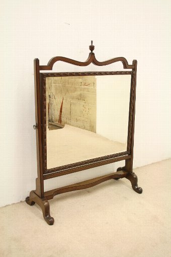 Antique George III Style Mahogany Swivel Mirror