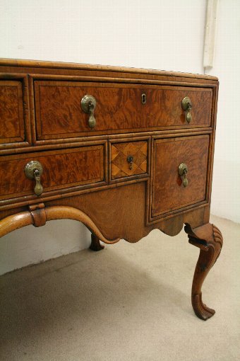 Antique George II Style Walnut, Burr Walnut and Inlaid Dressing Table
