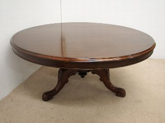 Antique Victorian Circular Mahogany Table 