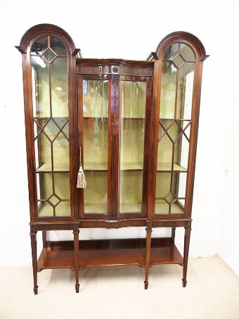 Antique Mahogany Display Cabinet by T. Justice & Sons, Dundee