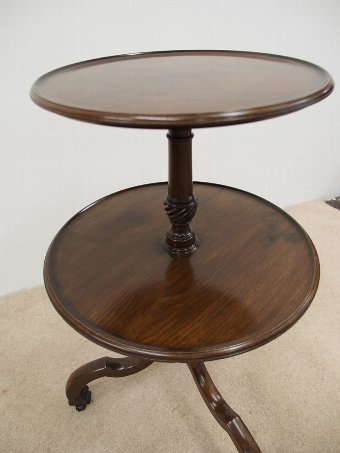 Antique Mahogany 2 Tier Dumbwaiter