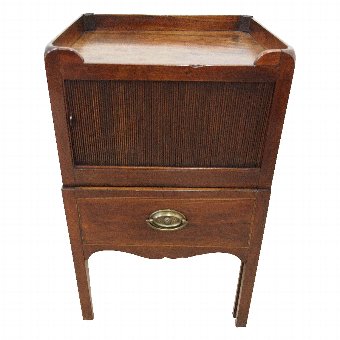George III Mahogany Commode with Tambour Door