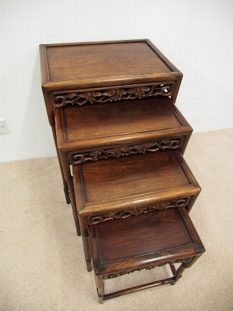 Antique Chinese Rosewood Quartetto of Tables