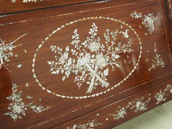 Antique Chinese Rosewood and Mother of Pearl Inlaid Coffee Table