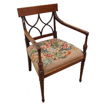 George III Mahogany and Inlaid Armchair