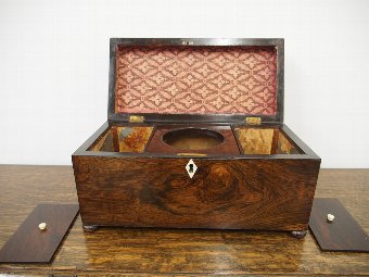 Antique William IV Rosewood Tea Caddy