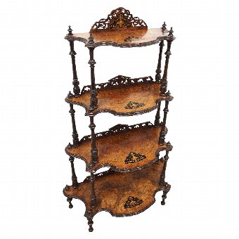 Mid Victorian Burr Walnut What Not