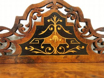 Antique Mid Victorian Burr Walnut What Not