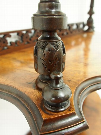 Antique Mid Victorian Burr Walnut What Not