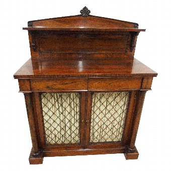 George IV Rosewood Ledged Back Chiffonier