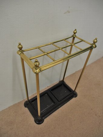 Antique Cast Iron and Brass Stick Stand