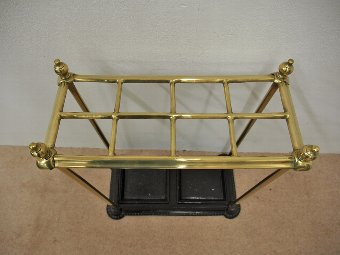 Antique Cast Iron and Brass Stick Stand