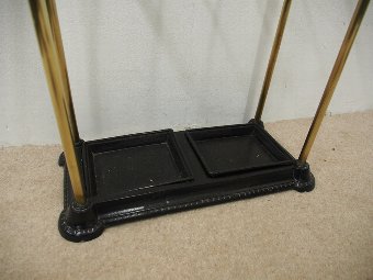 Antique Cast Iron and Brass Stick Stand