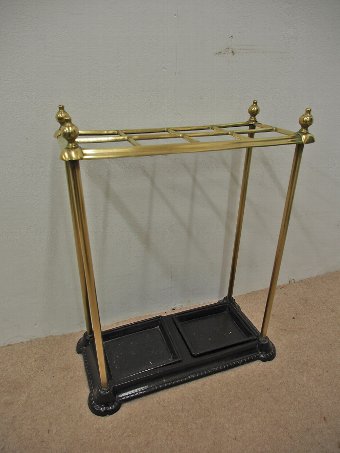 Antique Cast Iron and Brass Stick Stand