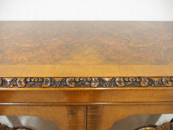 Antique Georgian Style Burr Walnut China Cabinet