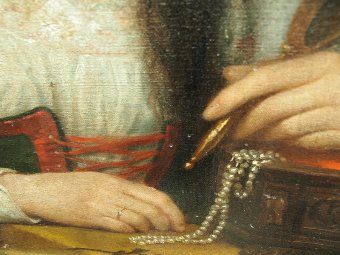 Antique Oil Painting, Portrait of a Lady